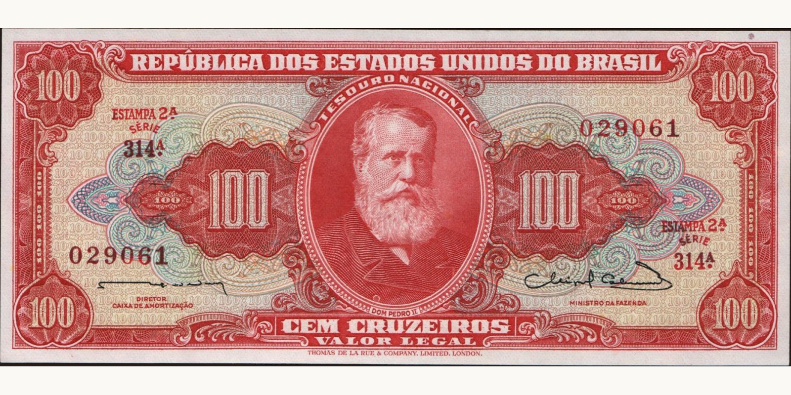100 cruzeiros Brazil 1963 — Front side