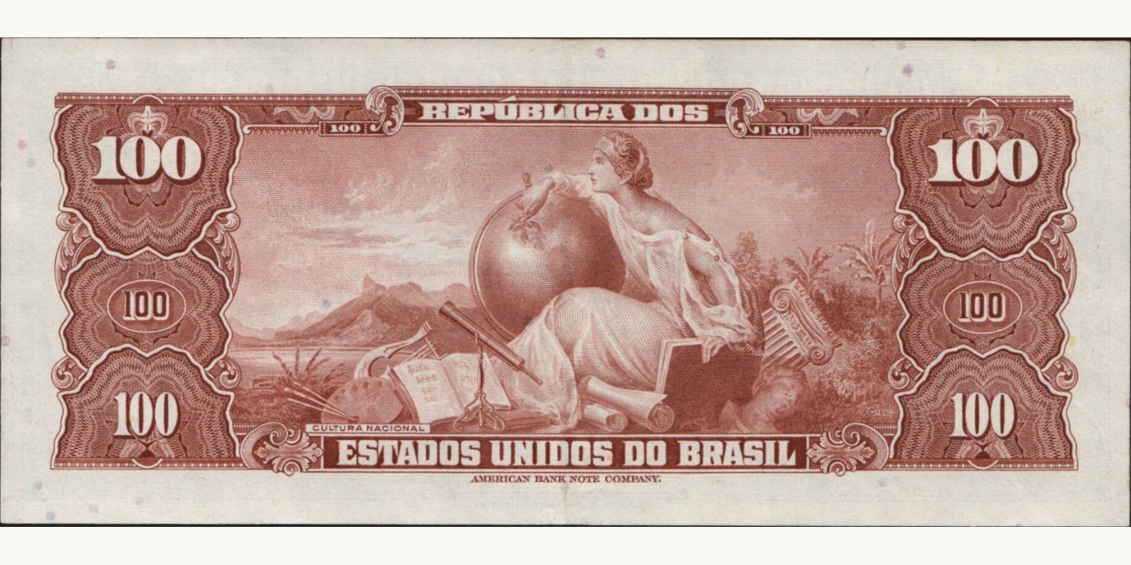 100 cruzeiros Brazil 1964 — Back side