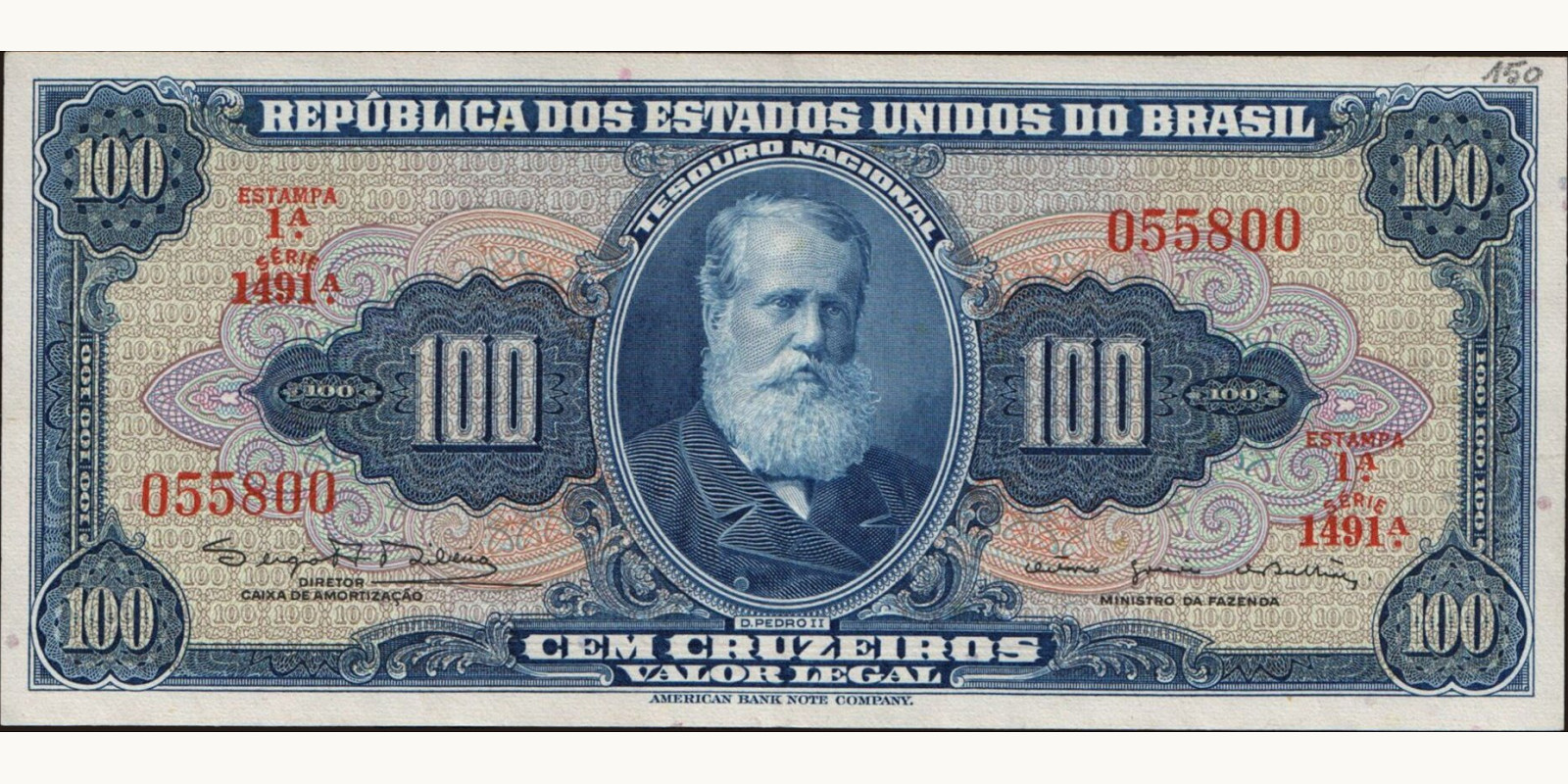 100 cruzeiros Brazil 1964 — Front side