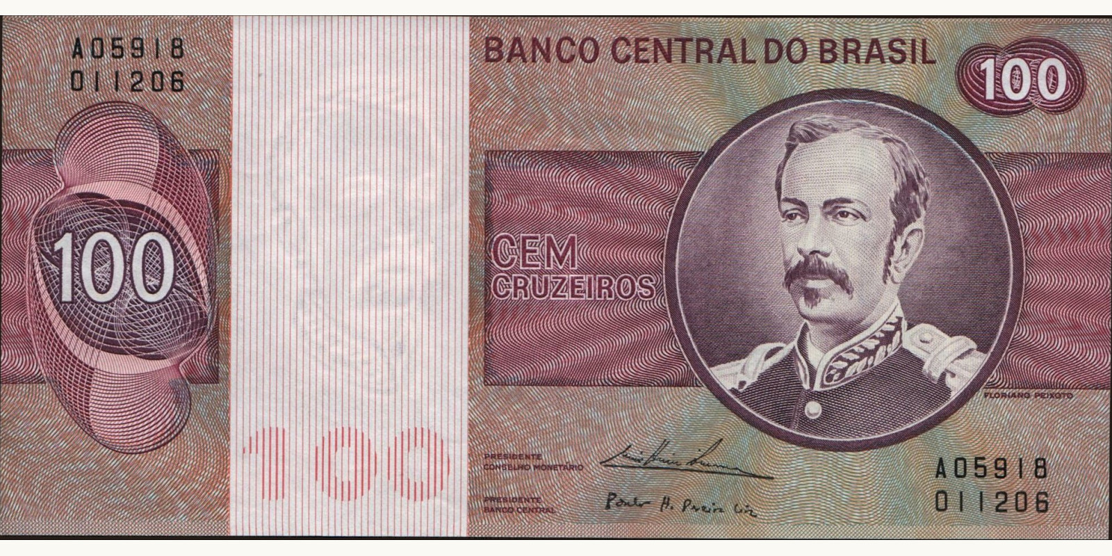 100 cruzeiros Бразилия 1974 — Лицевая сторона