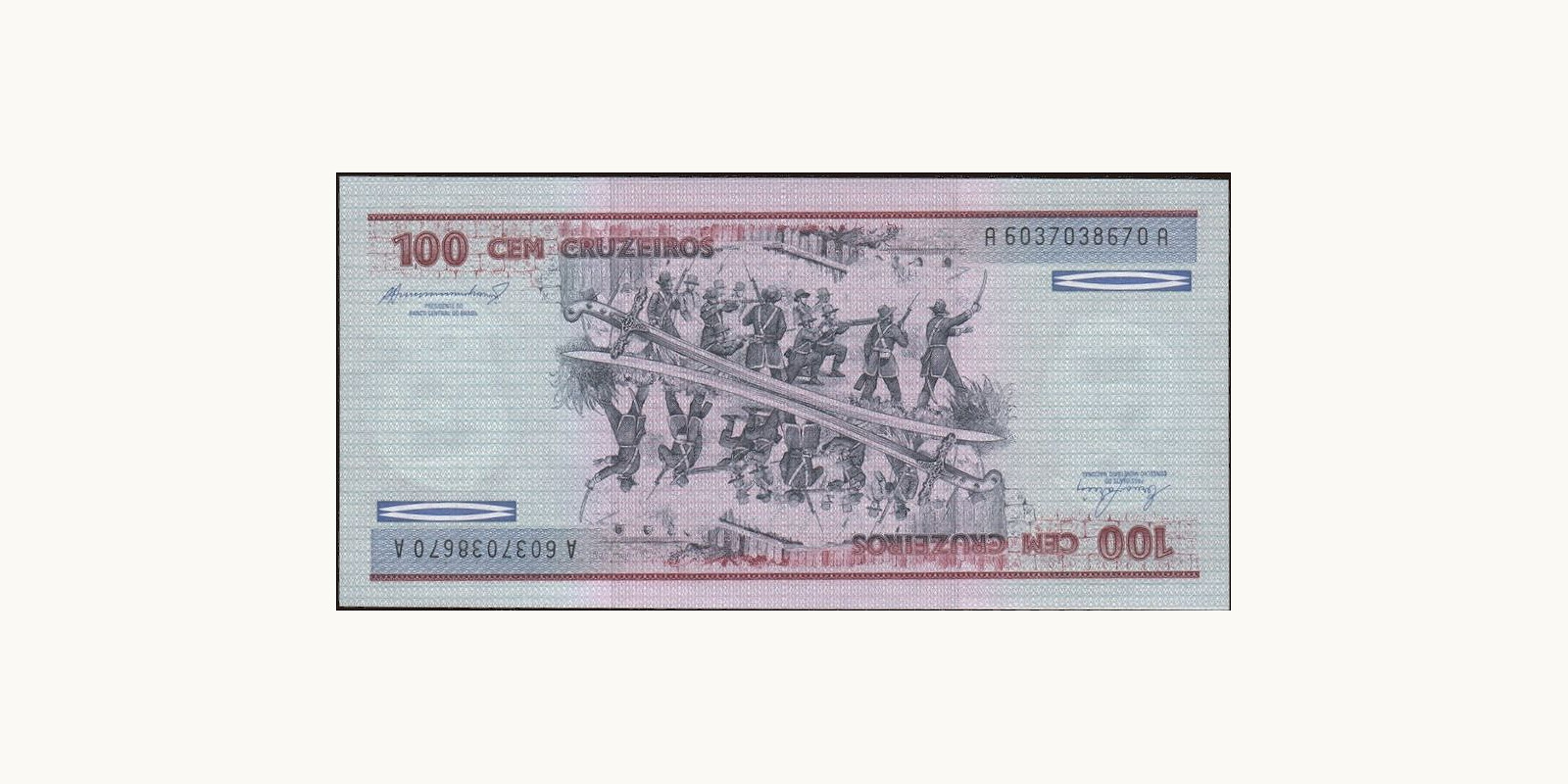 100 cruzeiros Brazil 1984 — Back side
