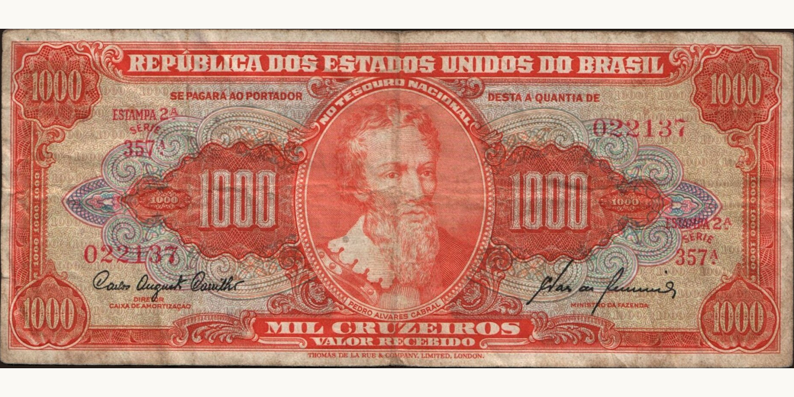 1000 cruzeiros Brazil 1960 — Front side