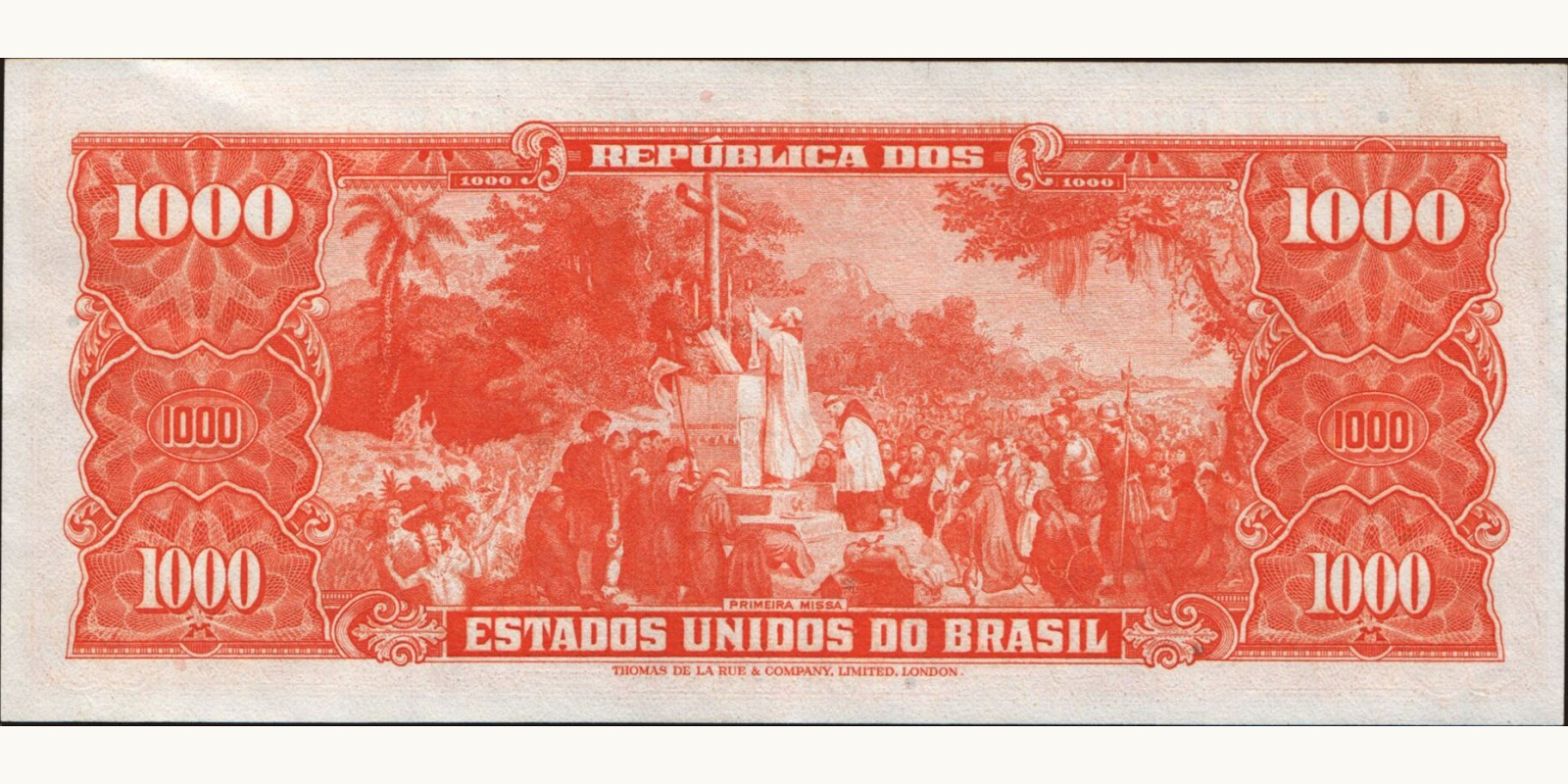 1000 cruzeiros Brazil 1963 — Back side