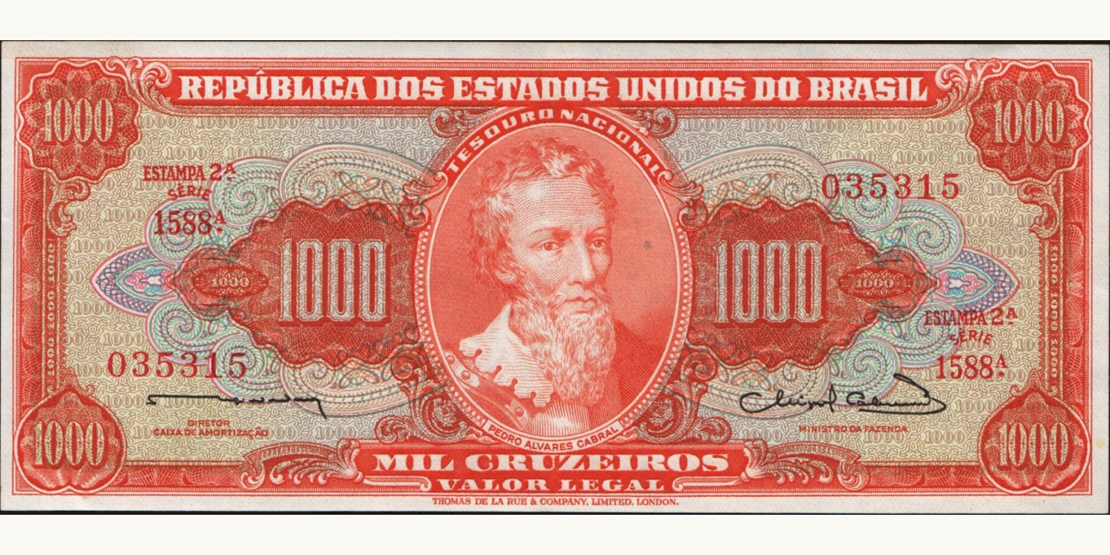 1000 cruzeiros Brazil 1963 — Front side
