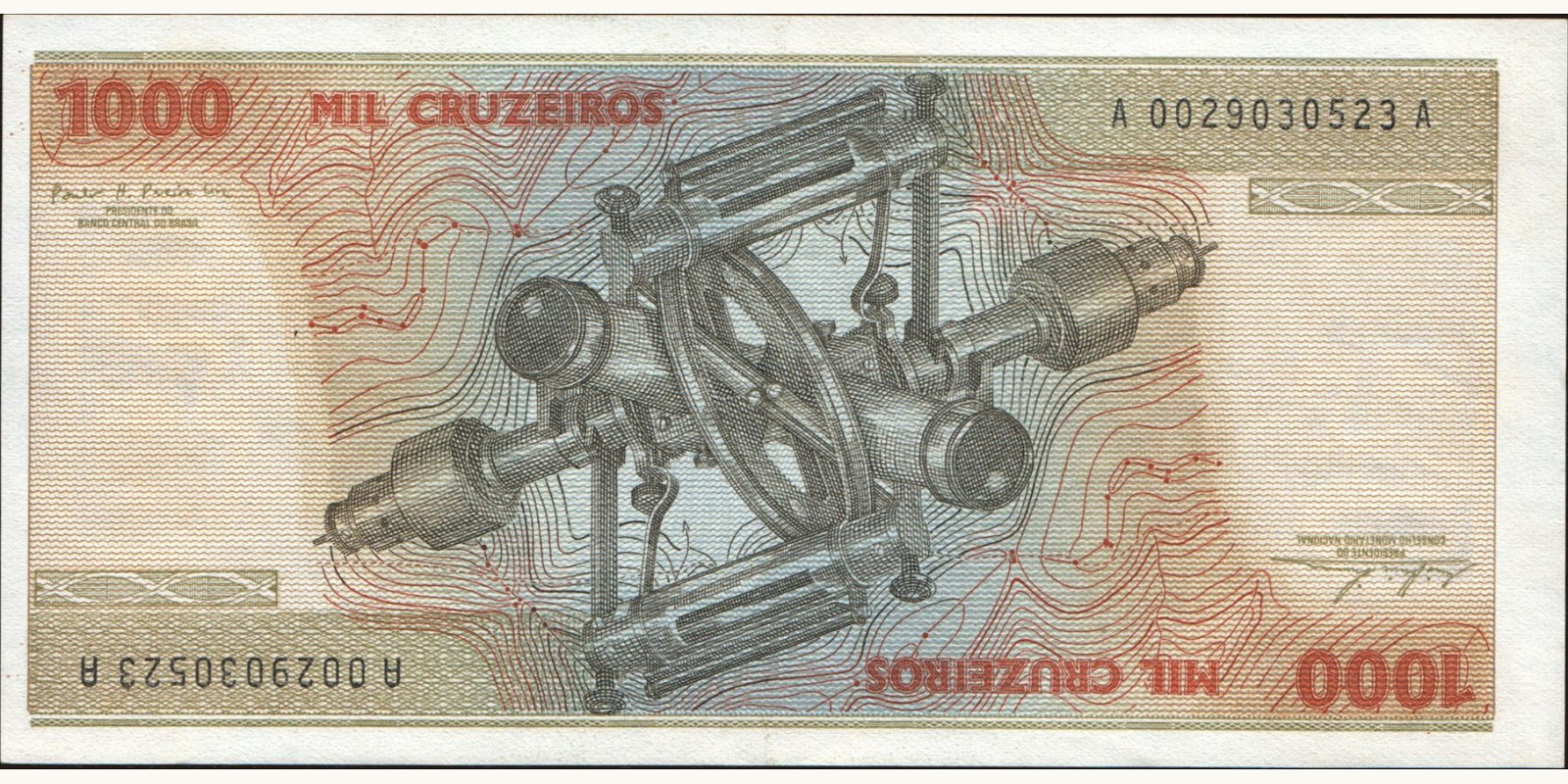 1000 cruzeiros Brazil 1978 — Back side