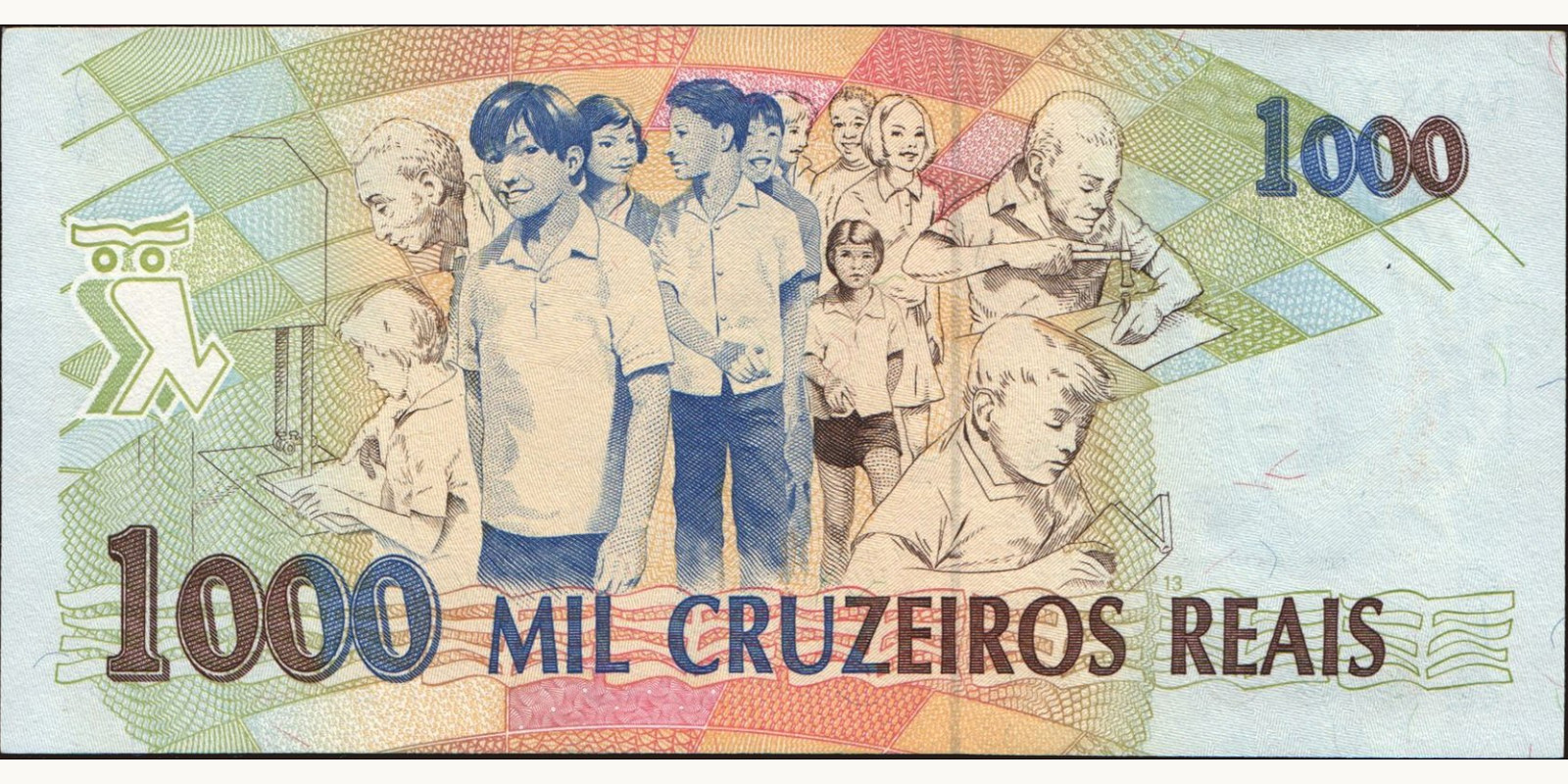 1000 cruzeiros Brazil 1993 — Back side