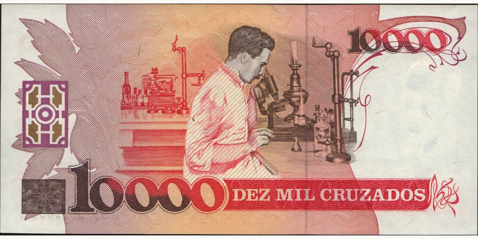 10000 cruzados Бразилия 1989 — Оборотная сторона