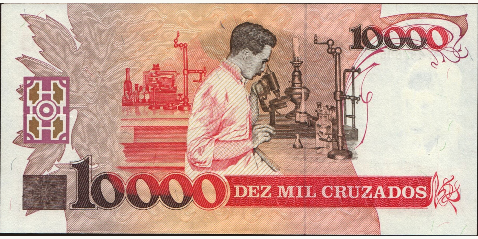 10000 cruzados Brazil 1990 — Back side