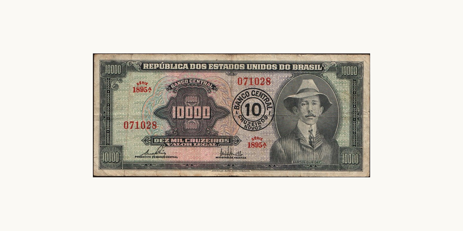 10000 cruzeiros Brazil 1966 — Front side