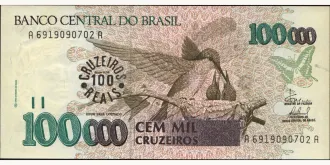100 cruzeiros reais 1993
