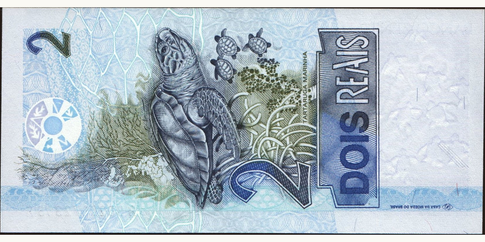 2 reais Brazil 2001 — Back side