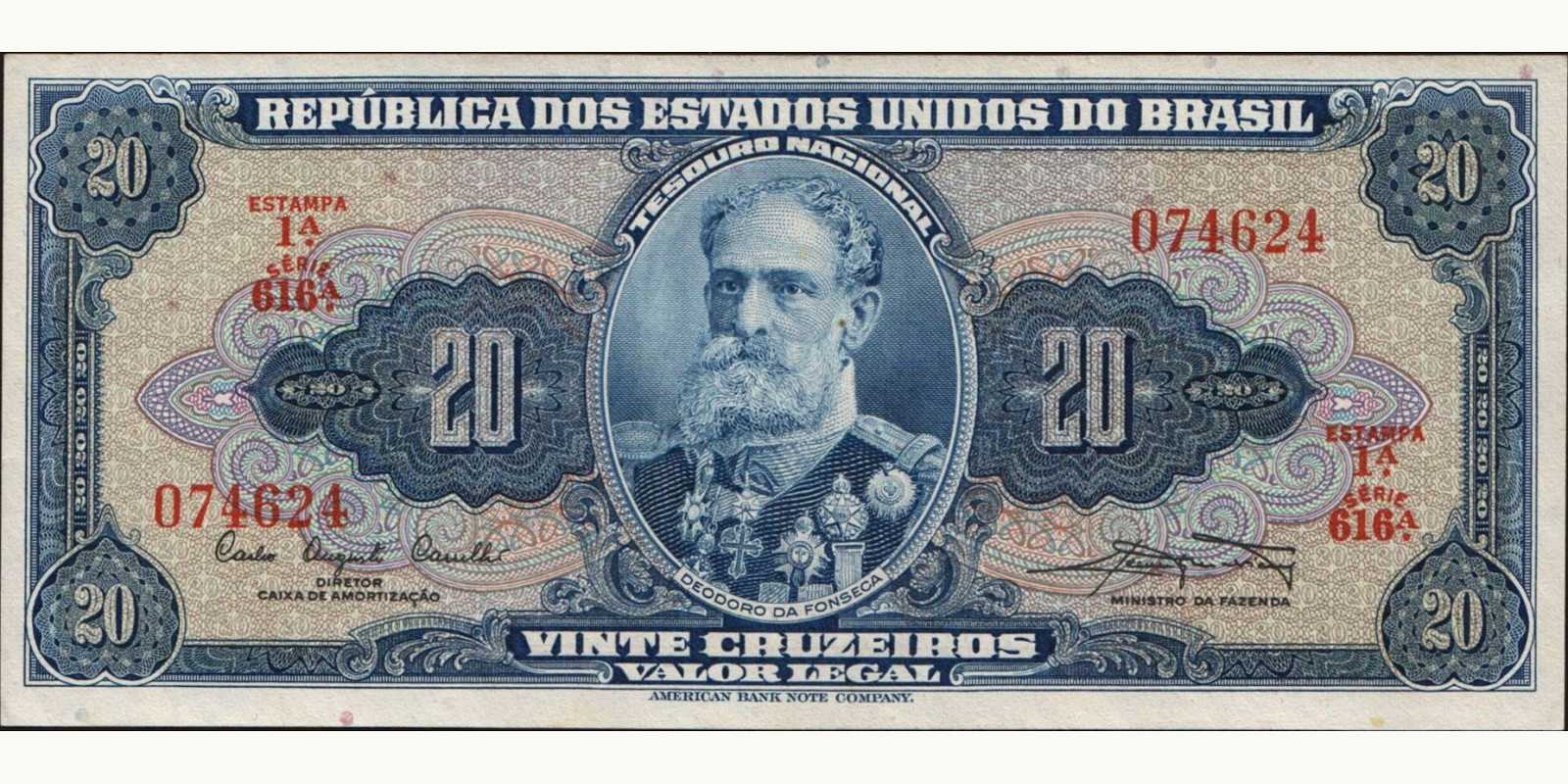 20 cruzeiros Бразилия 1961 — Лицевая сторона