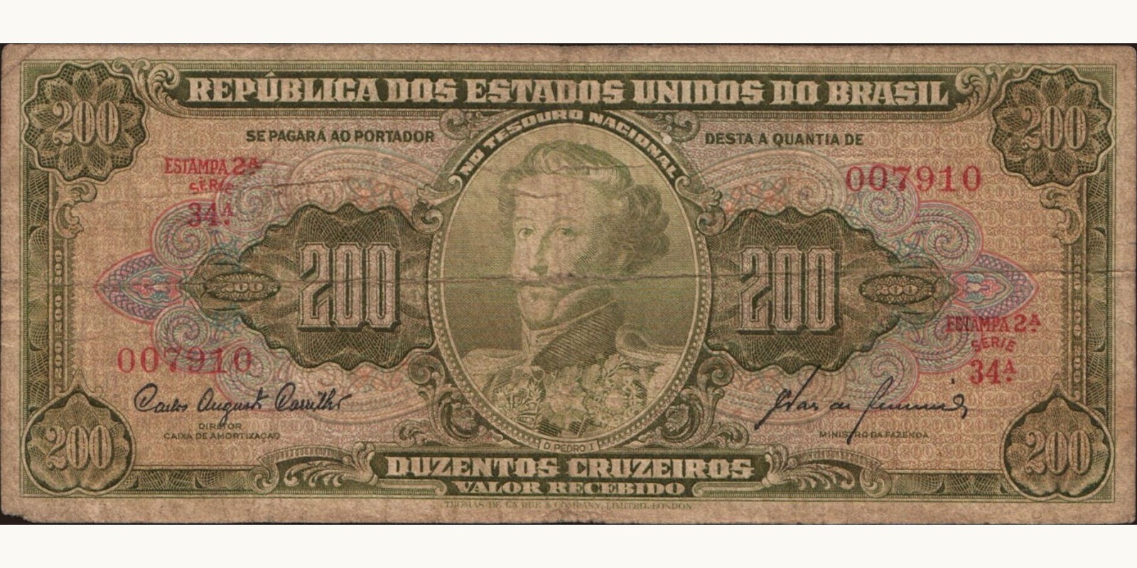 200 cruzeiros Brazil 1960 — Front side