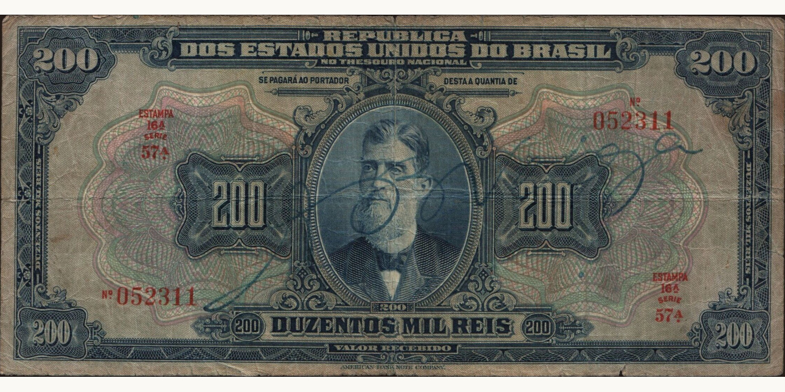 200 reis Brazil 1925 — Front side