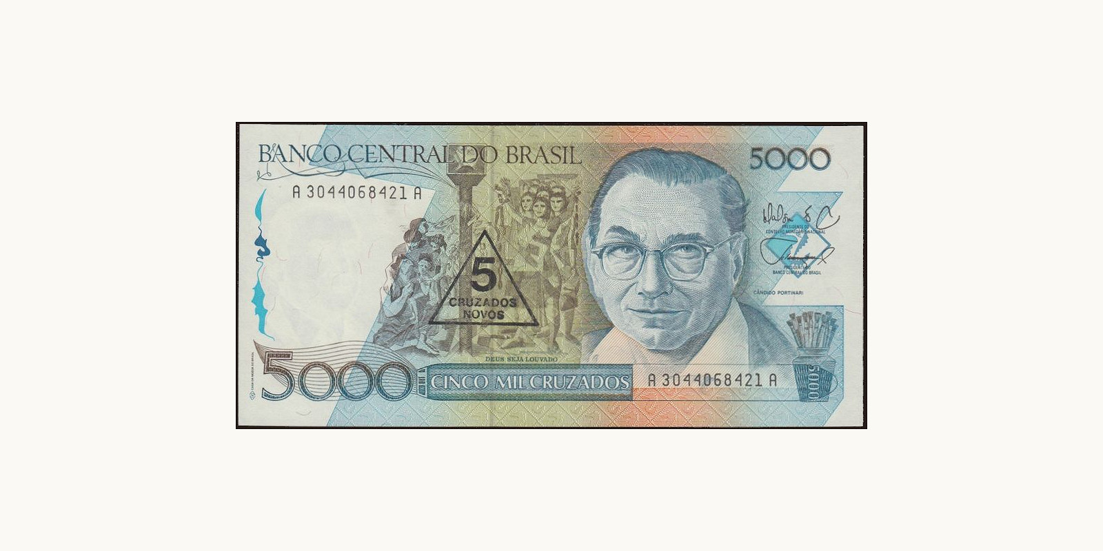 5 cruzados Brazil 1989 — Front side