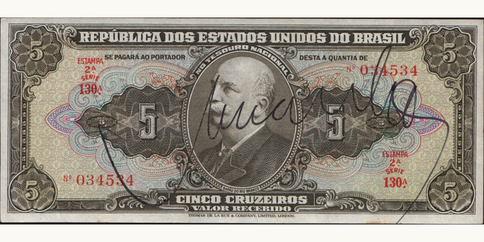 5 cruzeiros Бразилия 1950 — Лицевая сторона