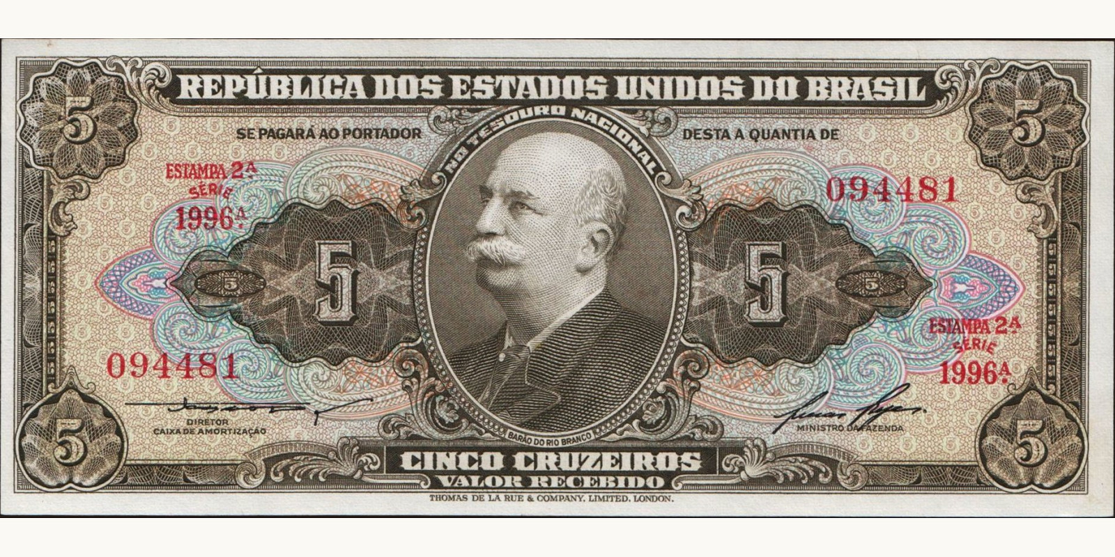 5 cruzeiros Бразилия 1953 — Лицевая сторона