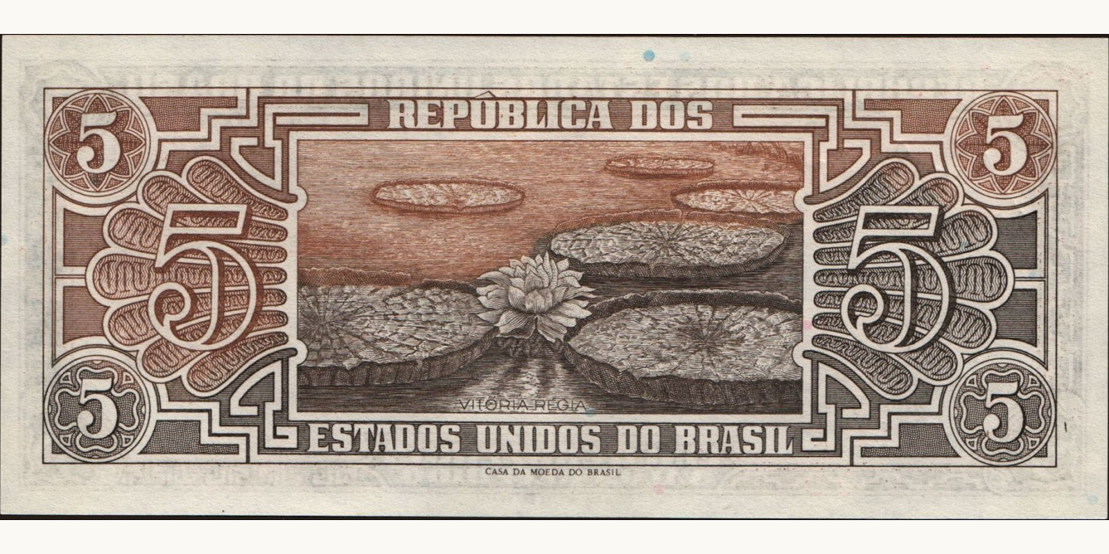 5 cruzeiros Brazil 1961 — Back side