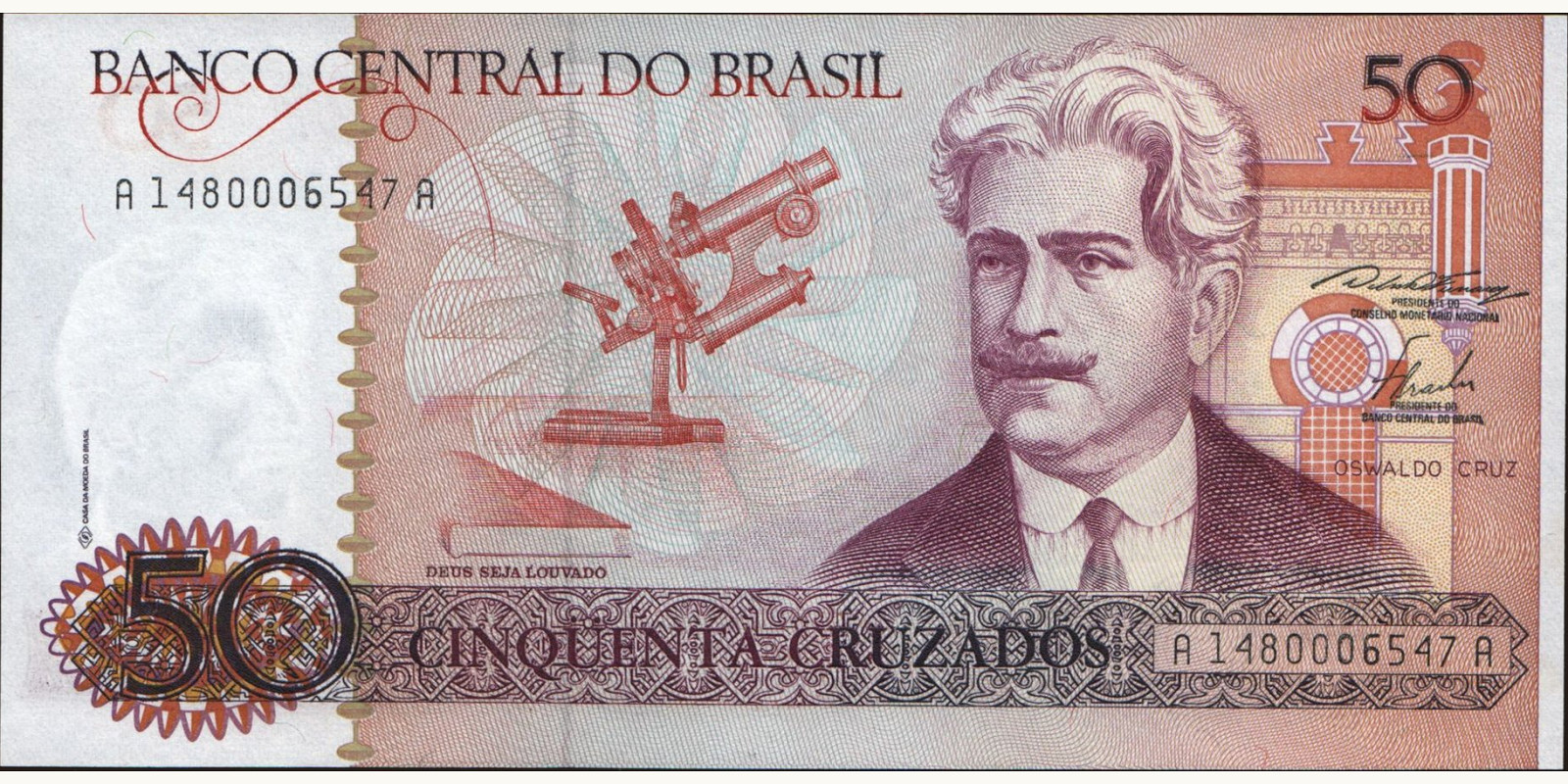 50 cruzados Brazil 1986 — Front side