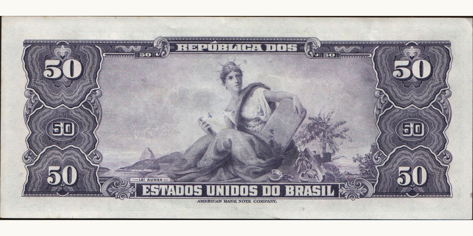 50 cruzeiros Бразилия 1943 — Оборотная сторона
