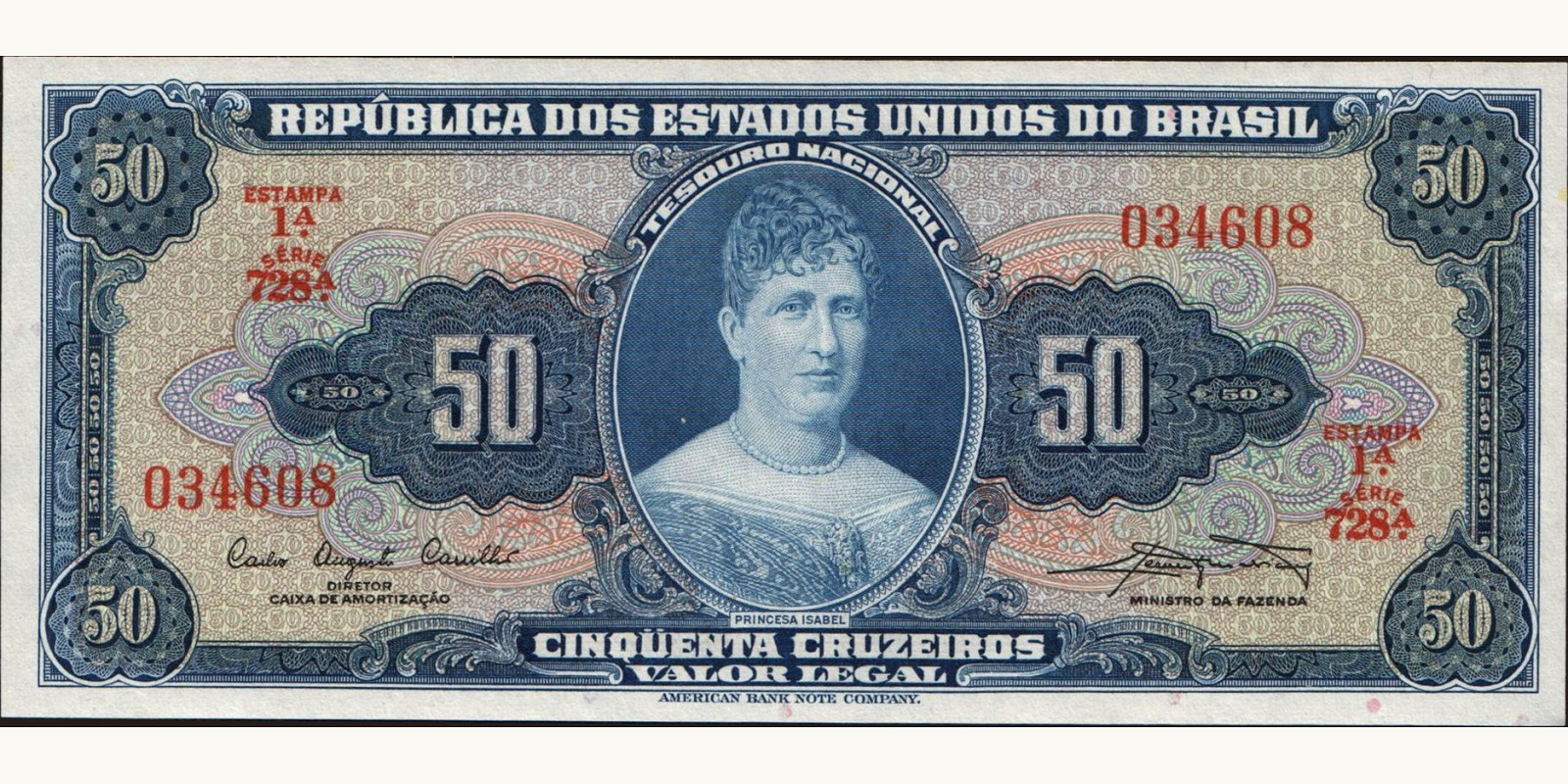 50 cruzeiros Бразилия 1961 — Лицевая сторона