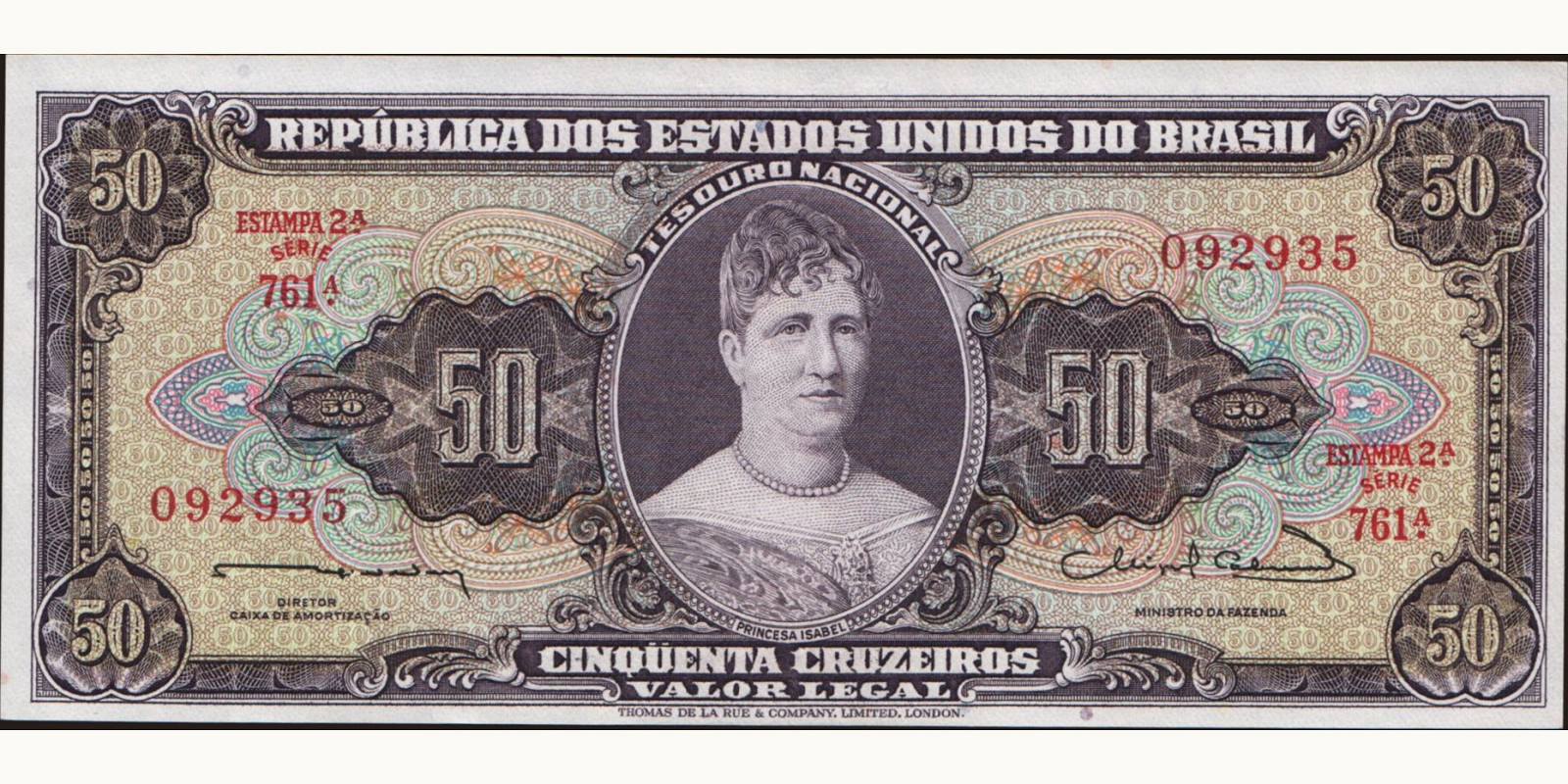 50 cruzeiros Бразилия 1963 — Лицевая сторона