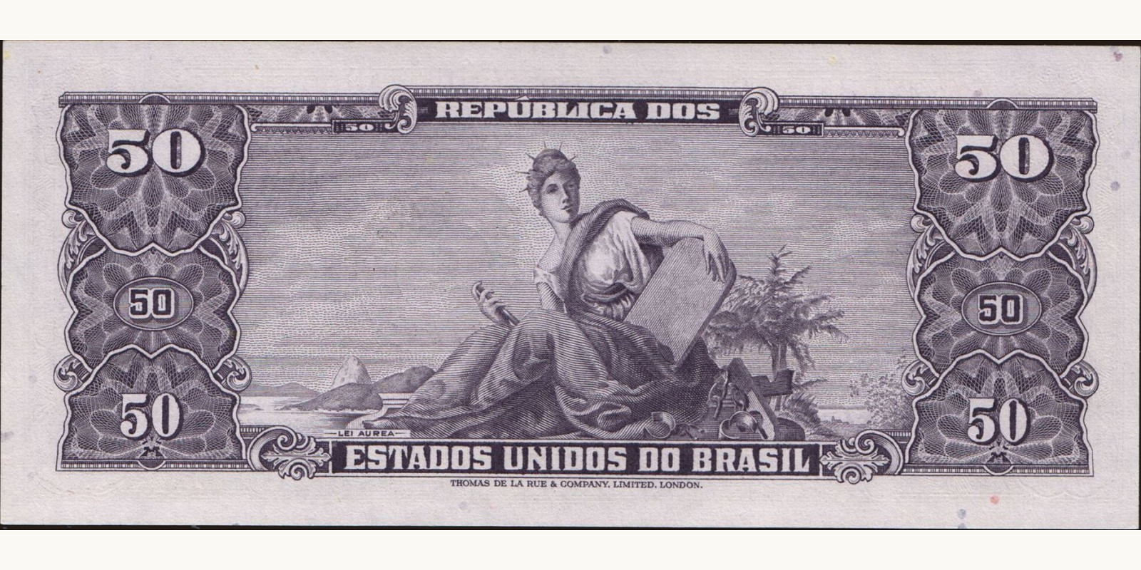50 cruzeiros Brazil 1966 — Back side