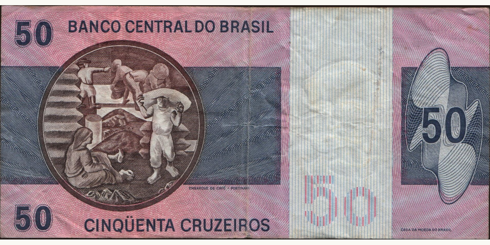 50 cruzeiros Бразилия 1970 — Оборотная сторона