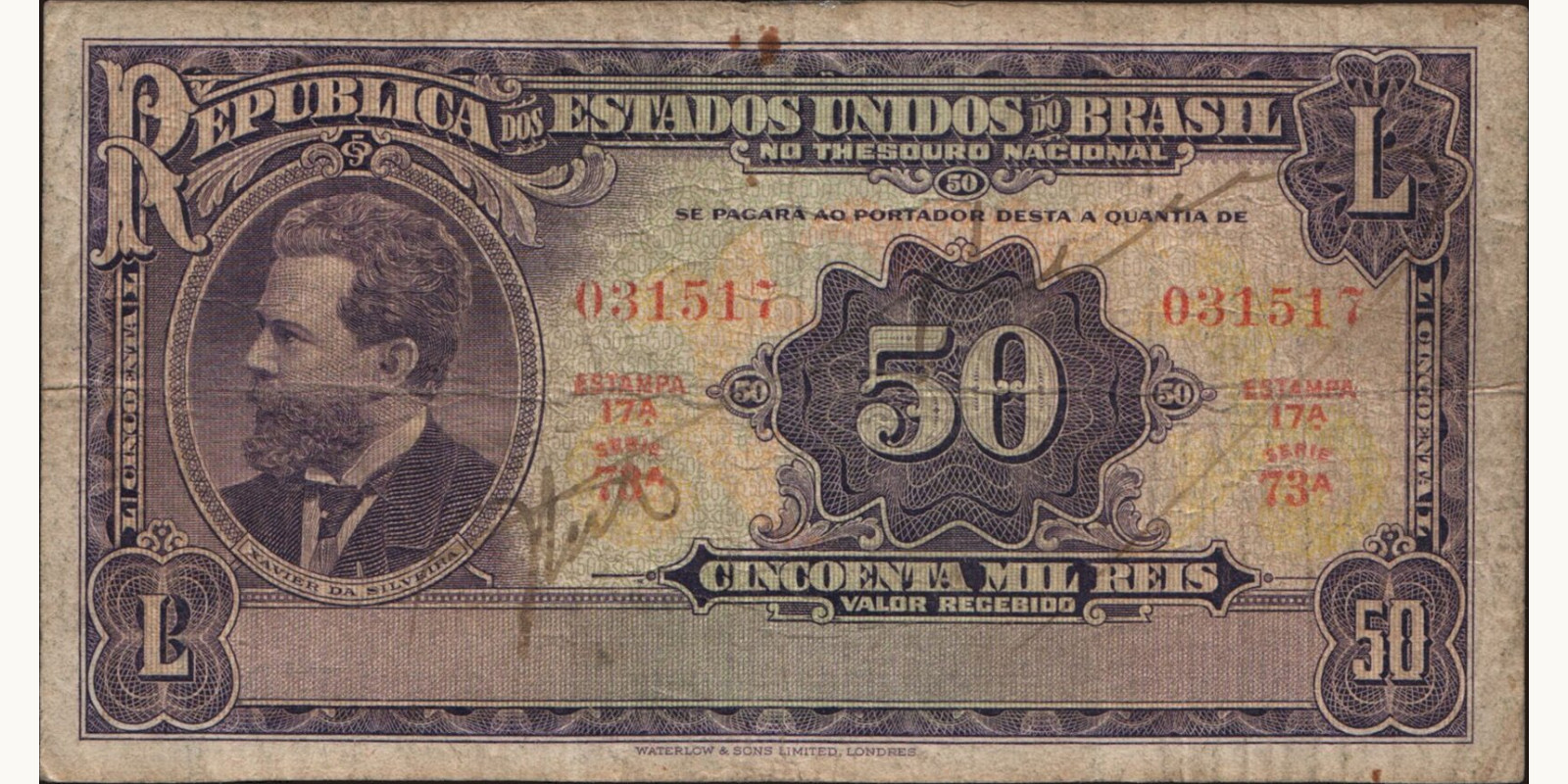 50 reis Бразилия 1936 — Лицевая сторона