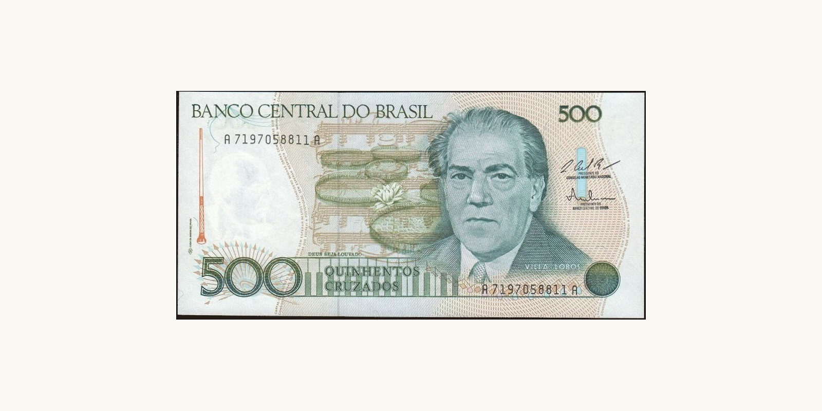 500 cruzados Brazil 1987 — Front side