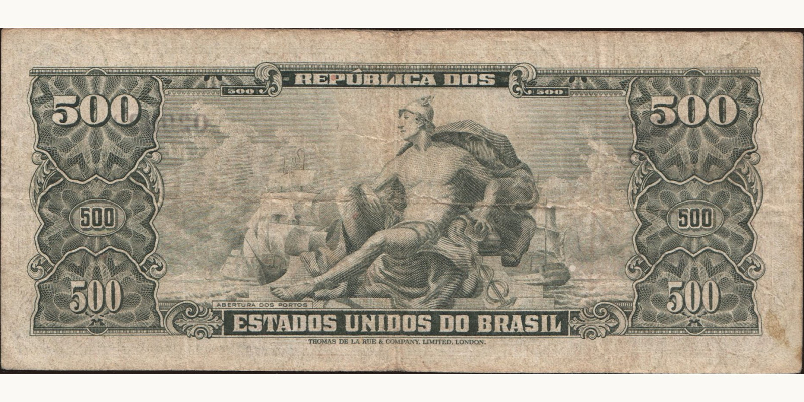 500 cruzeiros Brazil 1955 — Back side