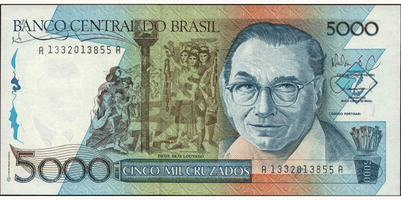 5000 cruzados Бразилия 1988 — Лицевая сторона