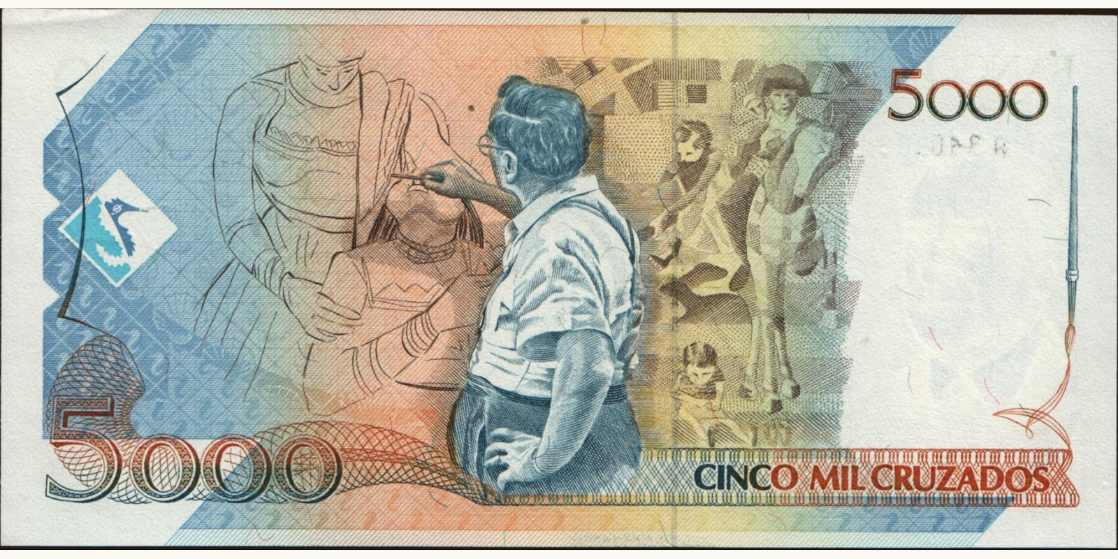 5000 cruzados Brazil 1989 — Back side