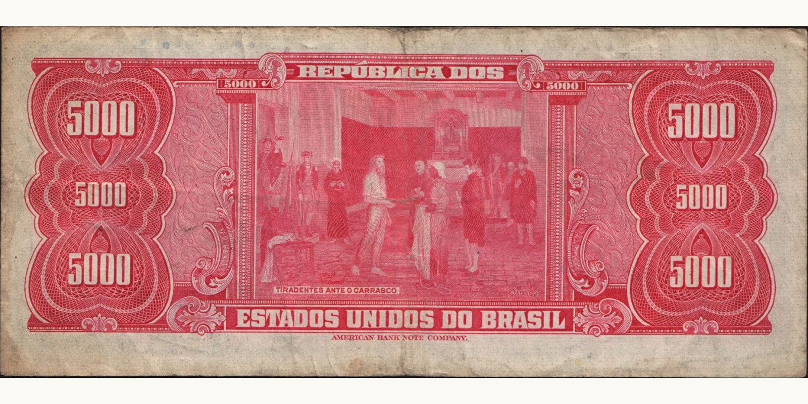 5000 cruzeiros Brazil 1966 — Back side