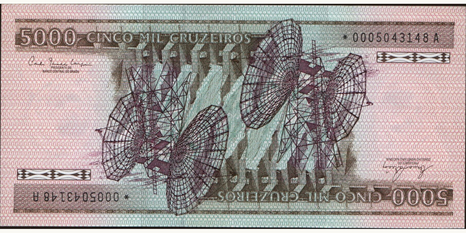 5000 cruzeiros Brazil 1981 — Back side