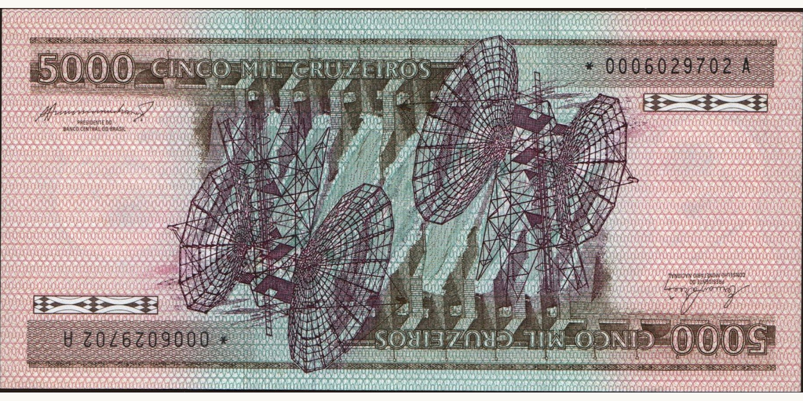 5000 cruzeiros Бразилия 1983 — Оборотная сторона