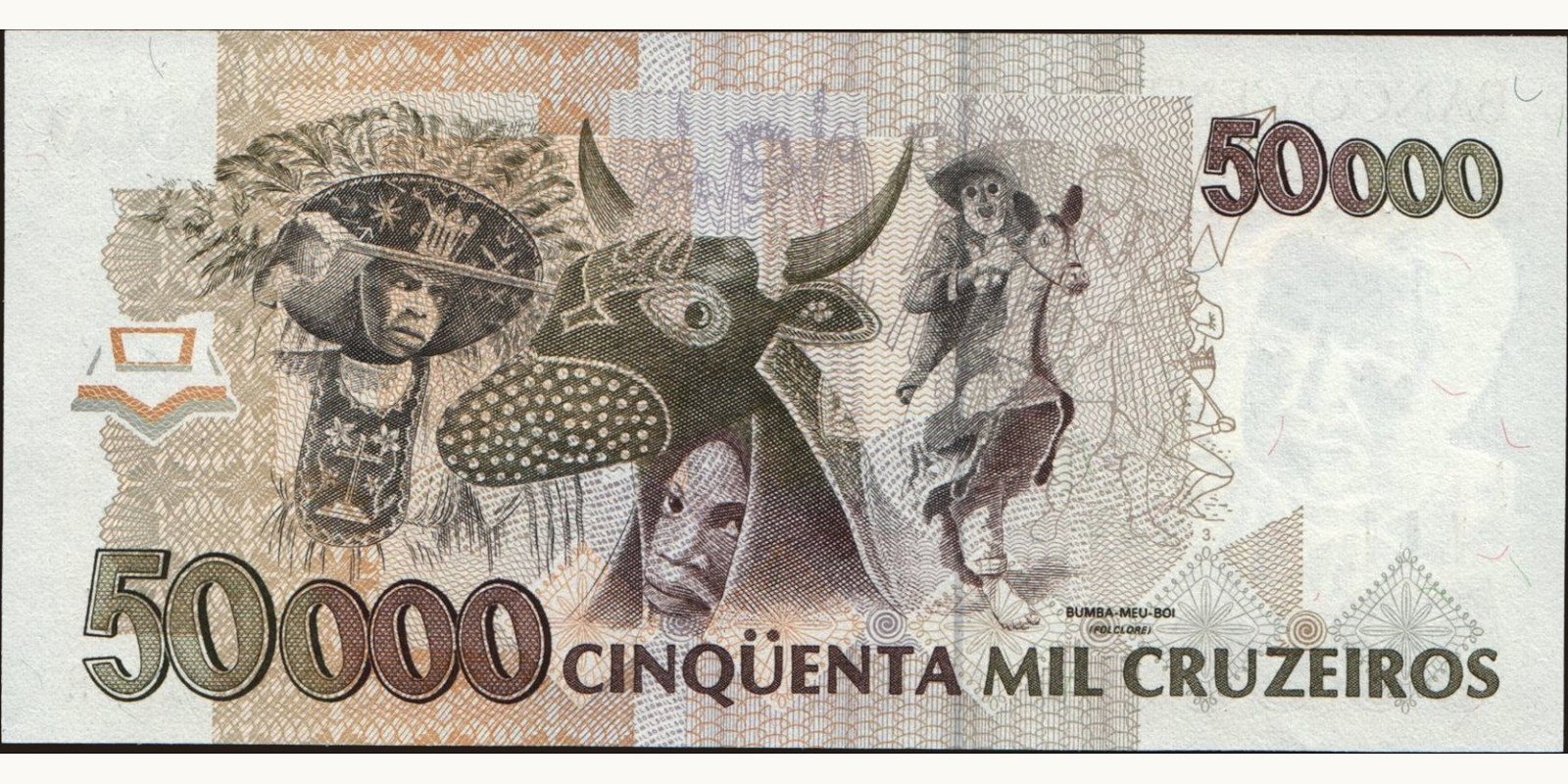 50000 cruzeiros Brazil 1993 — Back side