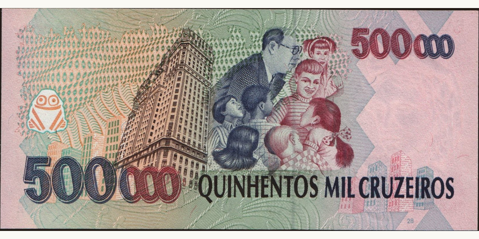 500000 cruzeiros Бразилия 1993 — Оборотная сторона