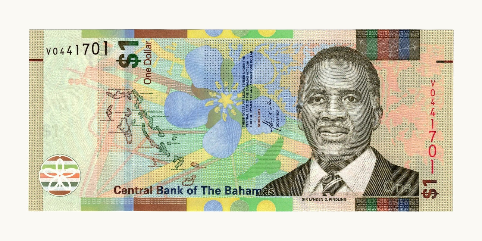 1 dollar  Багамы 2017 — Лицевая сторона