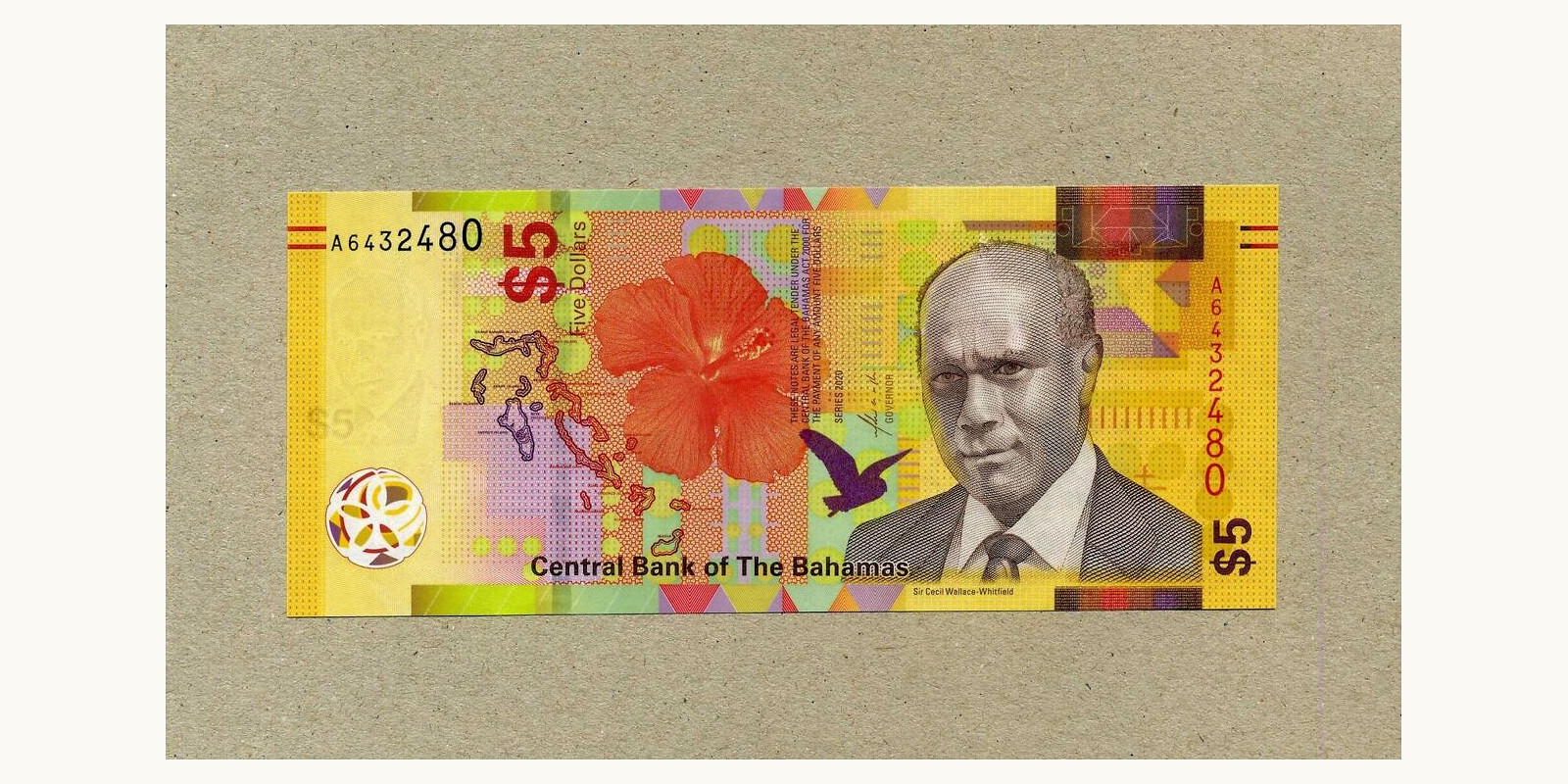 5 dollars Bahamas 2020 — Back side