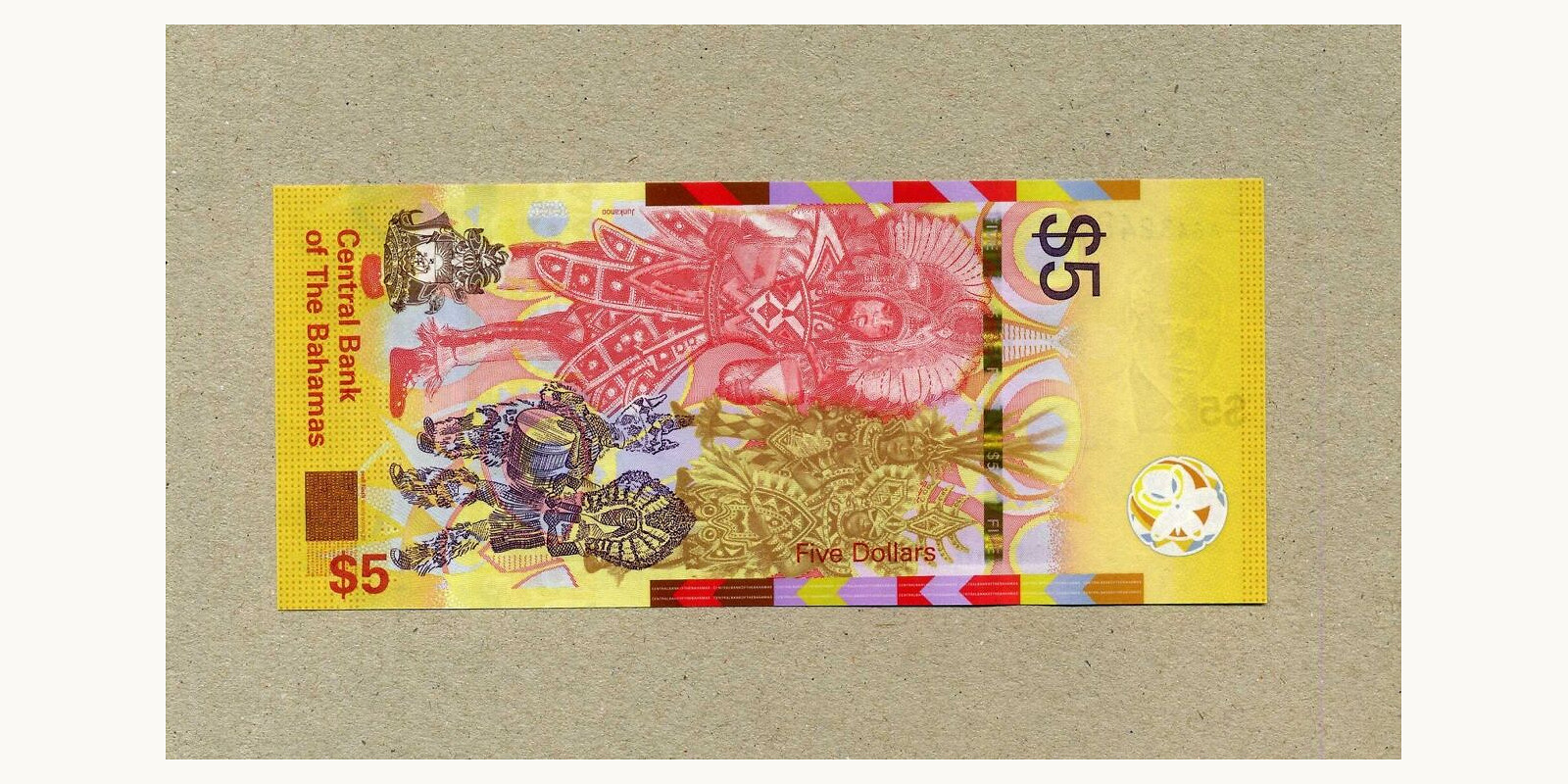 5 dollars Bahamas 2020 — Front side