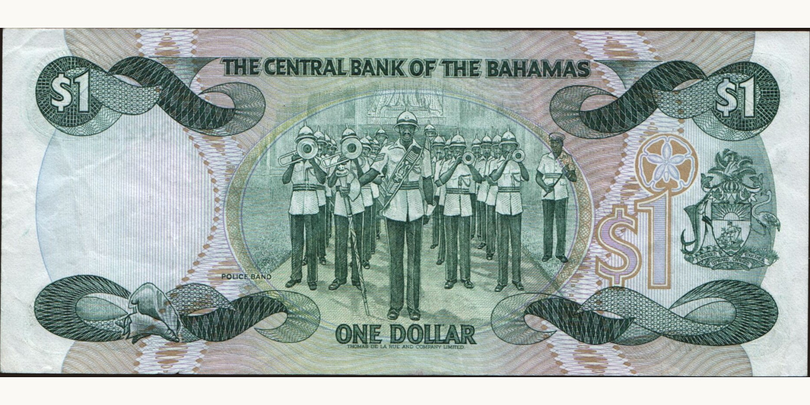 1 dollars Багамы 1984 — Оборотная сторона