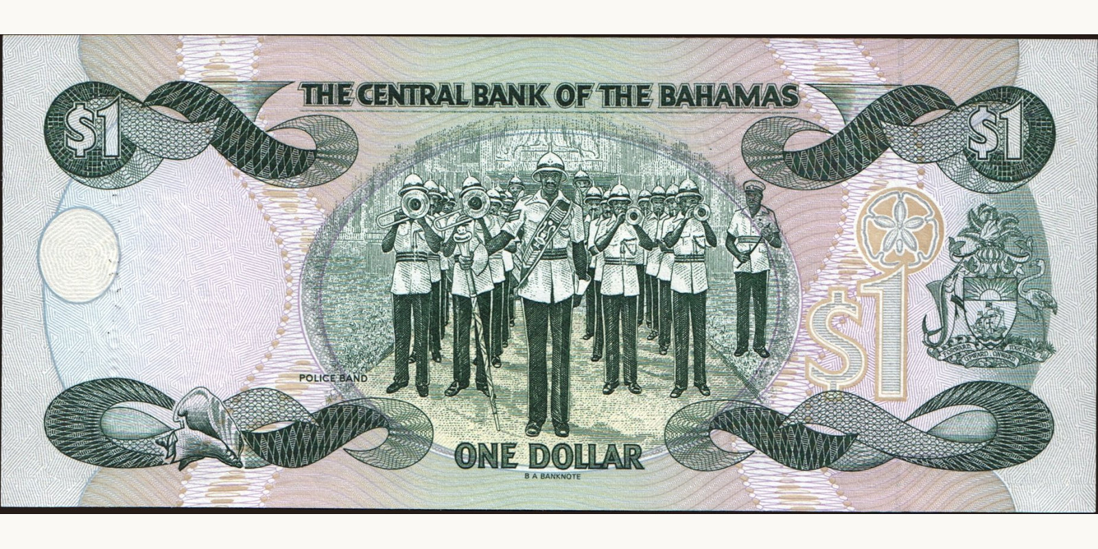 1 dollars Багамы 1996 — Оборотная сторона