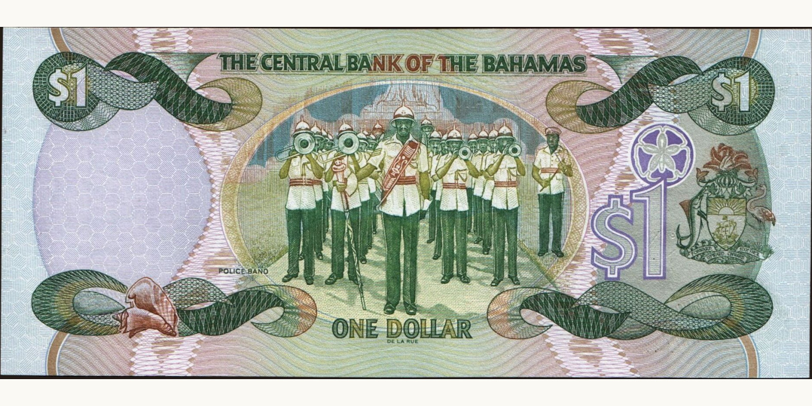 1 dollars Багамы 2001 — Оборотная сторона