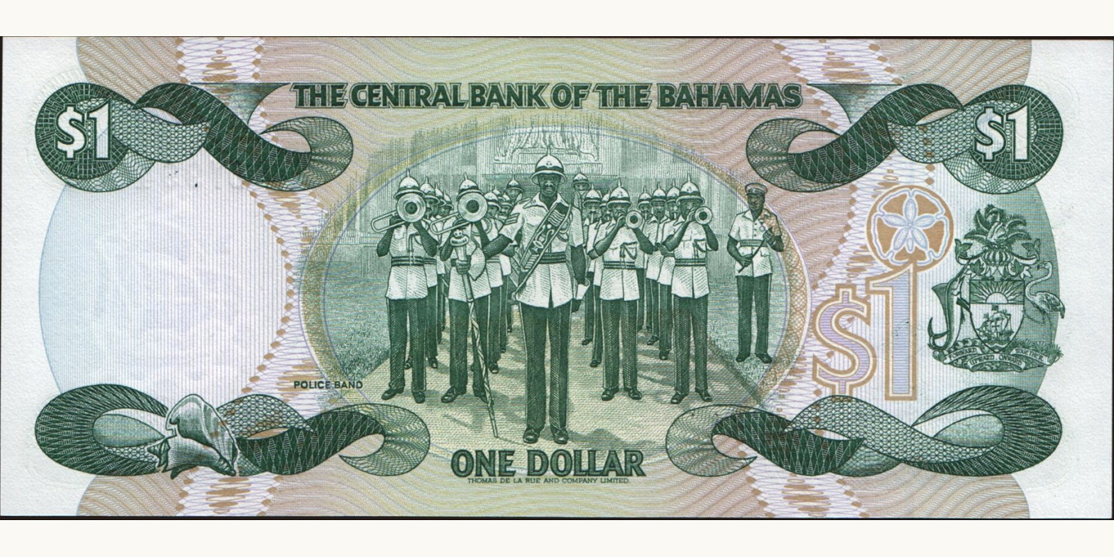 1 dollars Багамы 2002 — Оборотная сторона