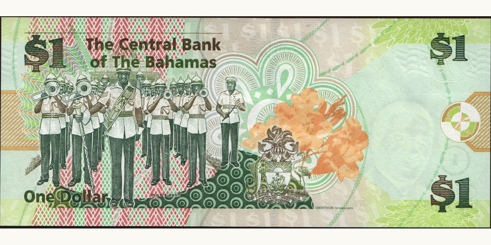 1 dollars Bahamas 2008 — Back side