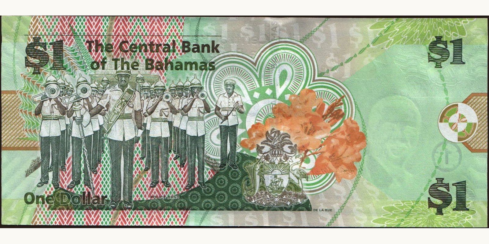 1 dollars Багамы 2015 — Оборотная сторона