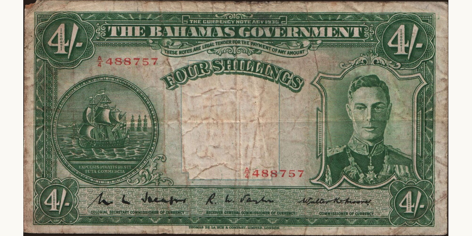 4 shilling Багамы 1936 — Лицевая сторона