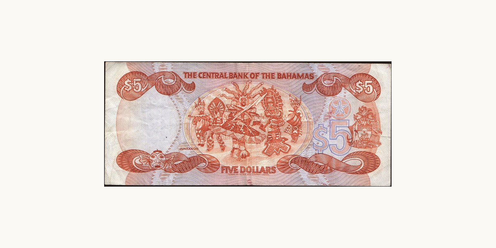5 dollars Багамы 1984 — Оборотная сторона