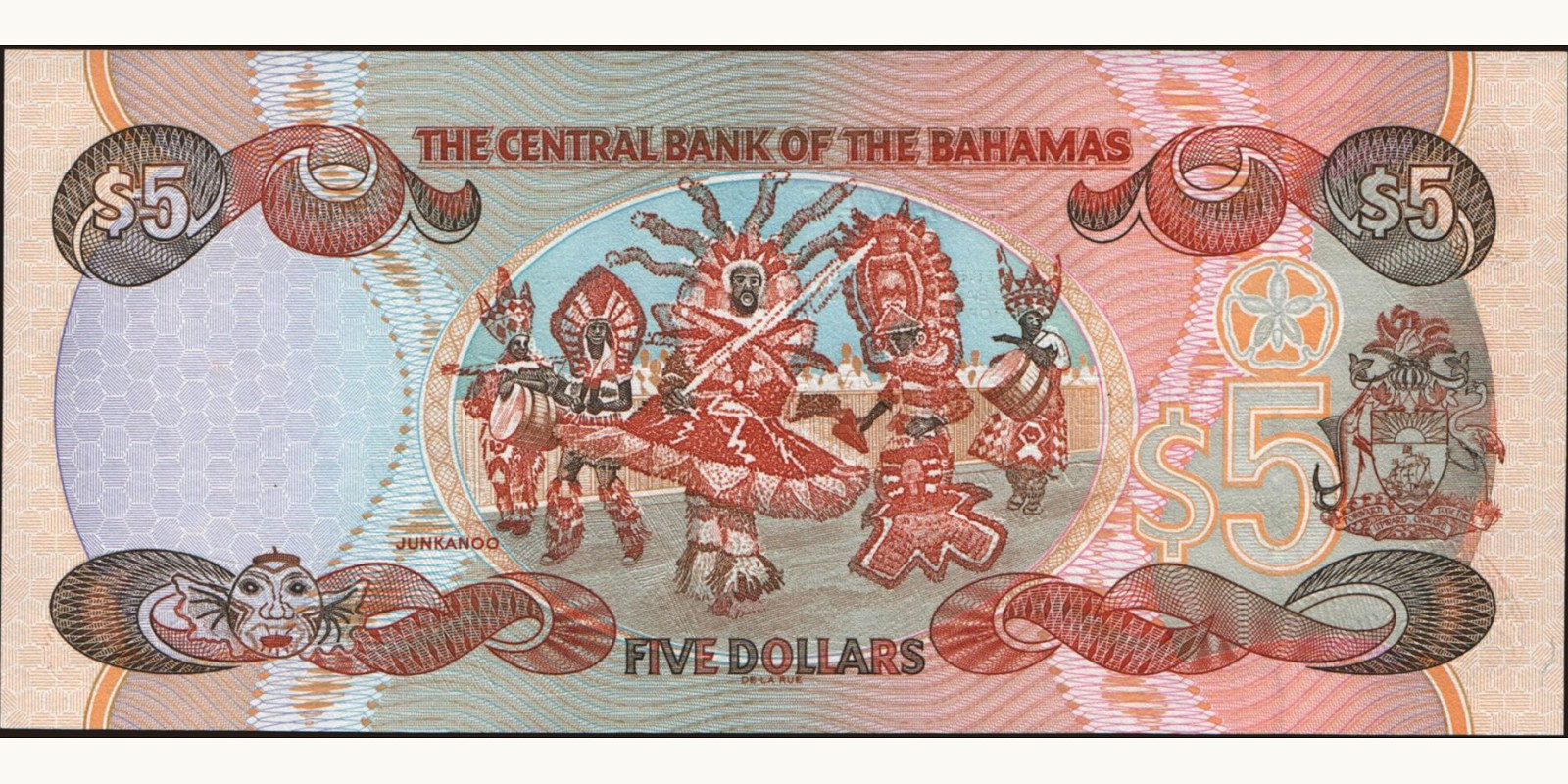 5 dollars Багамы 2001 — Оборотная сторона